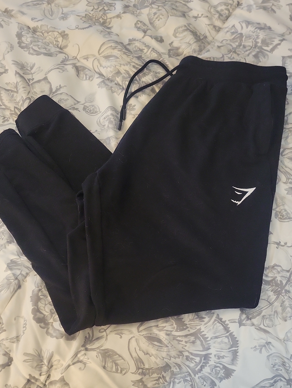 MENS Gymshark critical Zipper Jogger Pants with White Logo XL